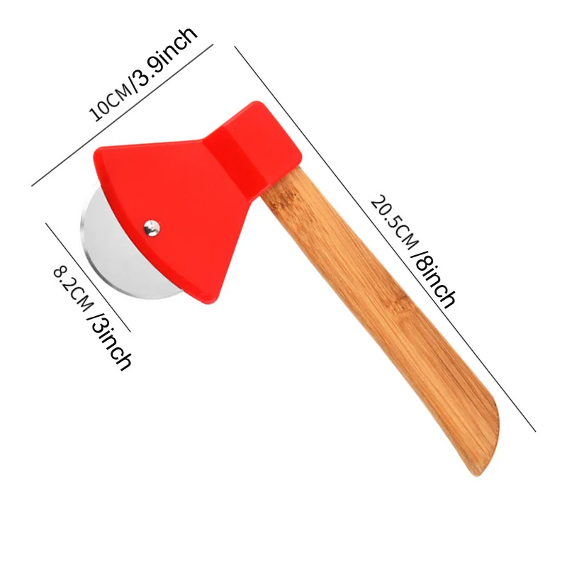 Wooden handle stainless steel Pizza Cutter Knife Type Single-wheel Pizza Wheel Knife