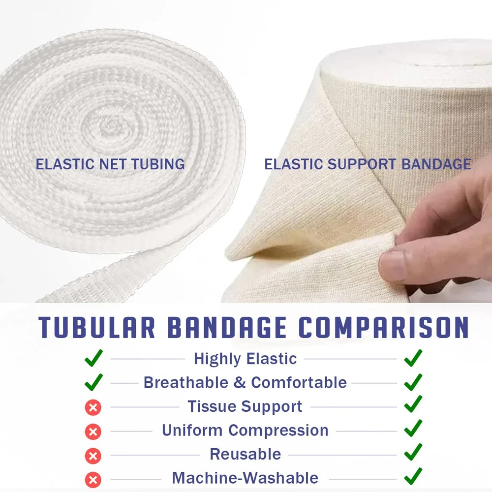 Cotton tubular stockinette gauze roll 1Roll elastic leg stockinette tubing compression tube sleeve bandage for cast plaster