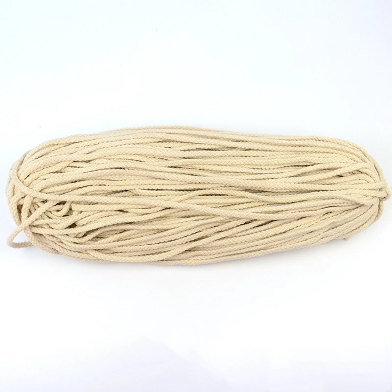 5-8mm Beige Rope Cotton Thick Cords Home Textile CraftDIY Handmade Decorative Accessories Cord