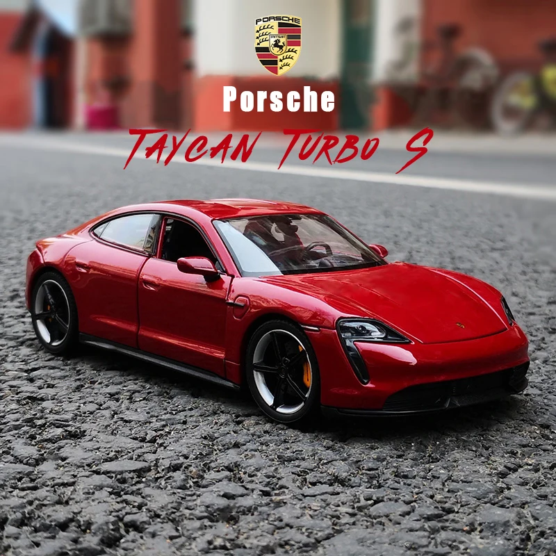 WELLY 1:24 Sport Car Porsche Taycan Turbo S Alloy Model Diecasts Toy Vehicles Collect Gifts Control Type Transport Toy