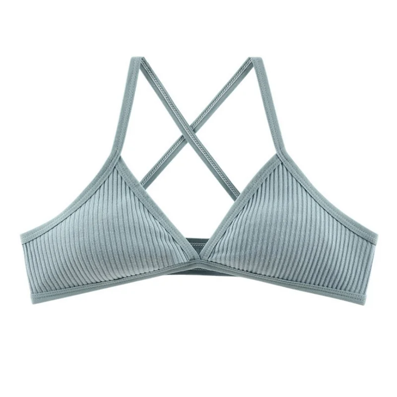 2Pcs/Set Vneck Bras For Women Push Up Bra Without Pads Sexy Lingerie Breathable Sports Bralette Wireless Seamless Underwear 3