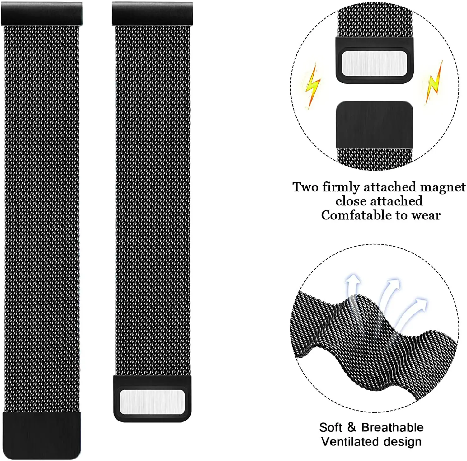 Magnetic Milanese Loop Metal Bracelet 20mm Wristband