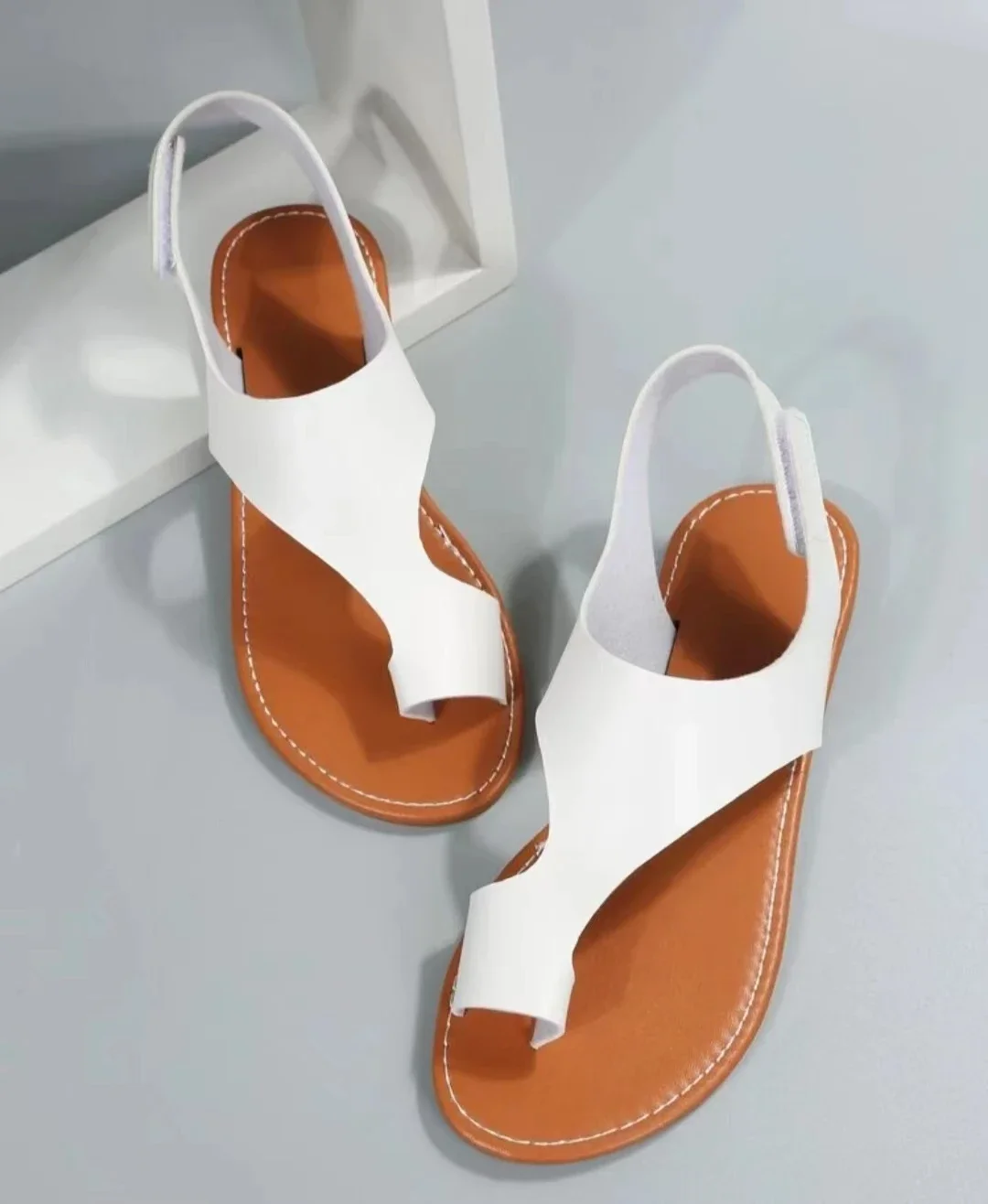 2024 Women s Flat Sandals PU Leather Open Toe Ladies Beach Shoes Summer Sexy Slippers Sandals Buckle Strap Flip Flops Sandalias