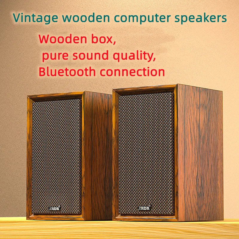 

Saida V-123 Wooden Classic Desktop компьютер Speaker Home сабвуфер большой объем Mini Esports игровой динамик Stereo Surround USB