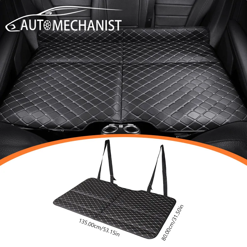 AUTOMECHANIST Car Sleep Mat Interior Car Rear Seat Rest Mat Multi-functional Pu Leather Travel Sleep Cushion Outdoor Camping Pad