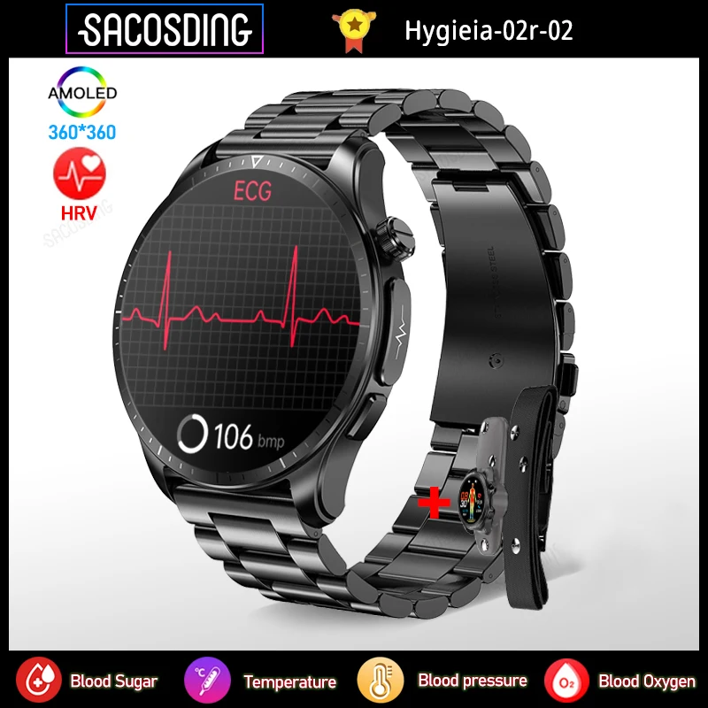 

2023 New Blood Sugar Smartwatch 1.39 -inch 360*360 HD Touch Large Screen ECG Smart Watches Monitoring Non-invasive Blood Glucose