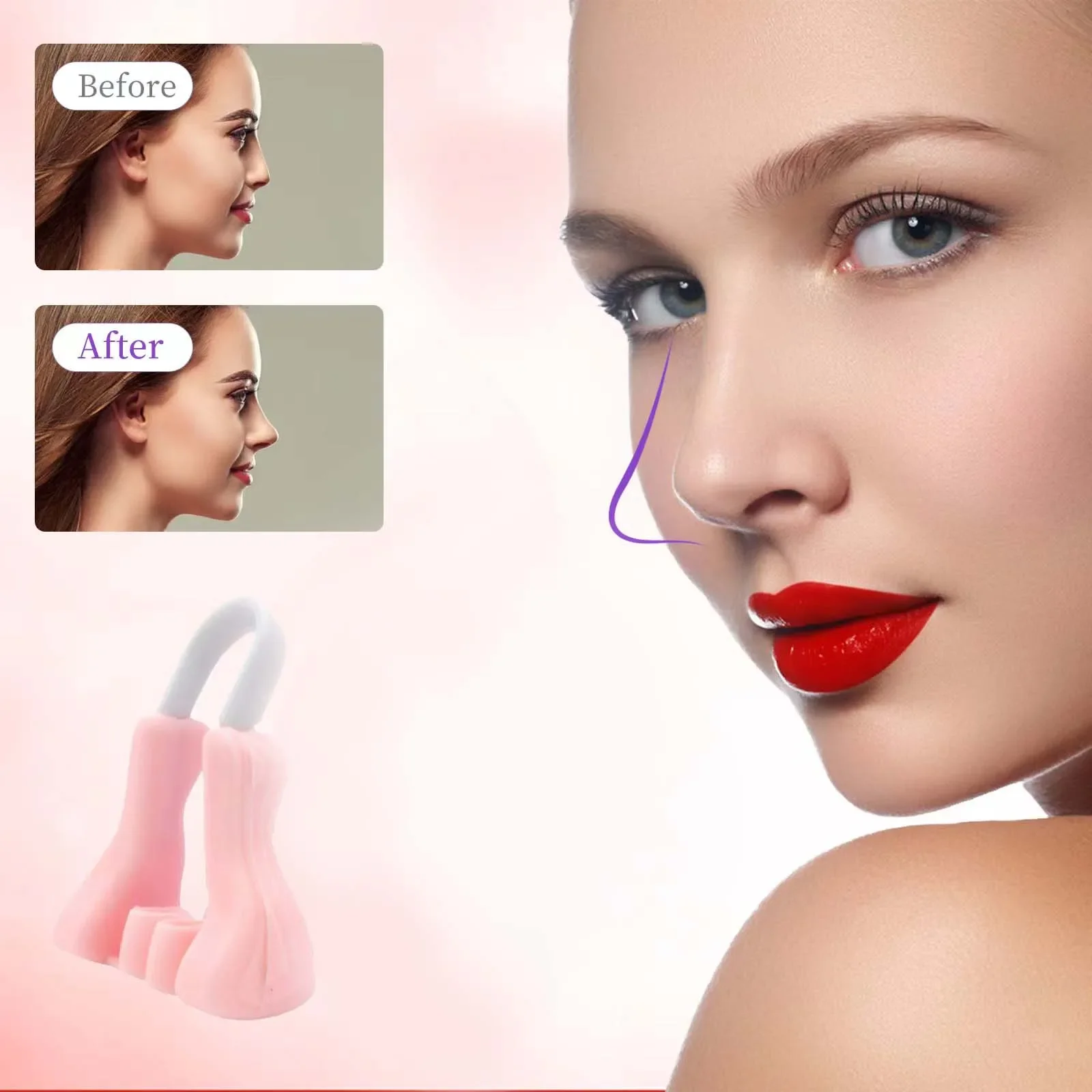 Nose Bridge Heightening Corrector Beauty Nose Clip Straight Device Warped Device Night Use Silicone Beauty Clip beauty supplies makeup tools