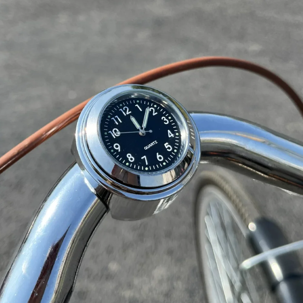 Luminous Dial Motorcycle Handlebar Clock and Thermometer