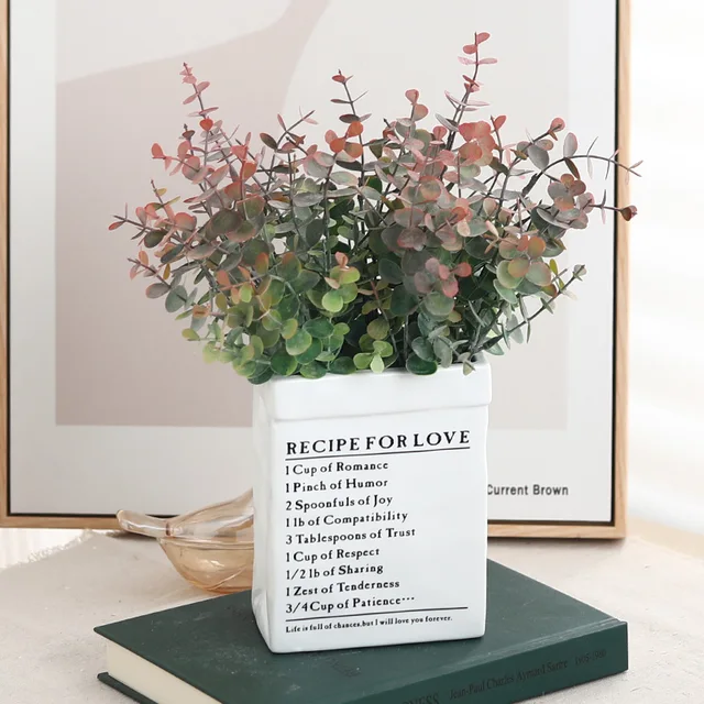 2Pc 35 Cm 5 Ág Eukaliptusz Mesterséges Növény Esküvői Dekorációhoz Otthoni Dekoráció Karácsonyi Beltéri Kerti Ajándék Hamis Barkácsolás