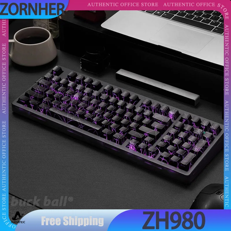 さーい ZORNHER Zuohe ZH980 RGB スパイダーウェブメカニカルキーボード 3