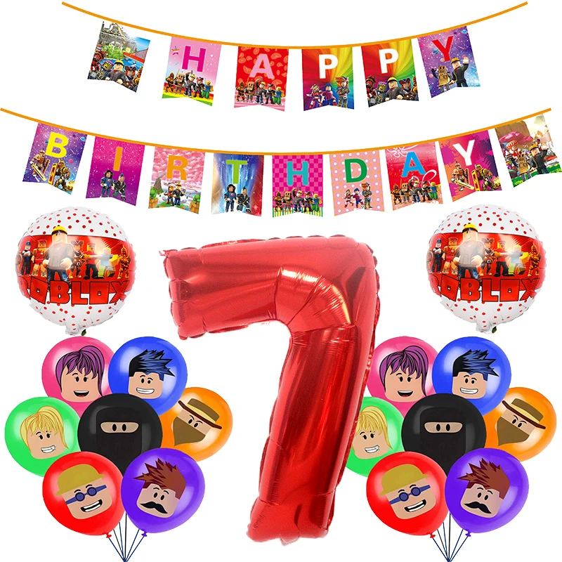 Roblox Geburtstagsdeko Set - 75 Teile Partygeschirr Mit Folienballon