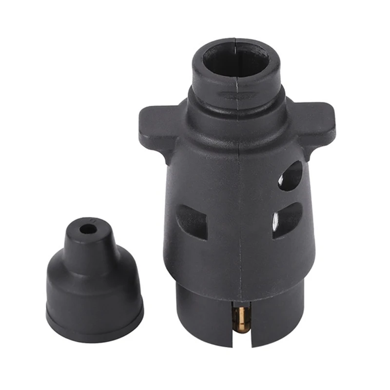

1pc Plastic 7 Pin Socket Plugs For Trailers RVs 12V 7 Way Round Standard European Car Plug Connector