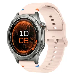 Versatile Wave Silicone Strap - Replaceable Watch Band in 18/20/22mm Sizes for Width 18mm (Pink)