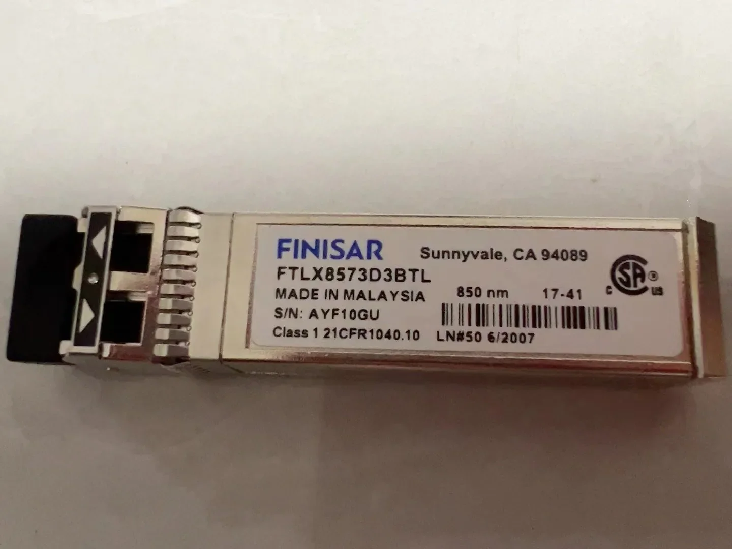 

FINISAR 10GB module sfp FTLX8573D3BTL SFP+ 10G 850NM 300M Multimode Fiber Transceiver Module/Finisar network adapter sfp