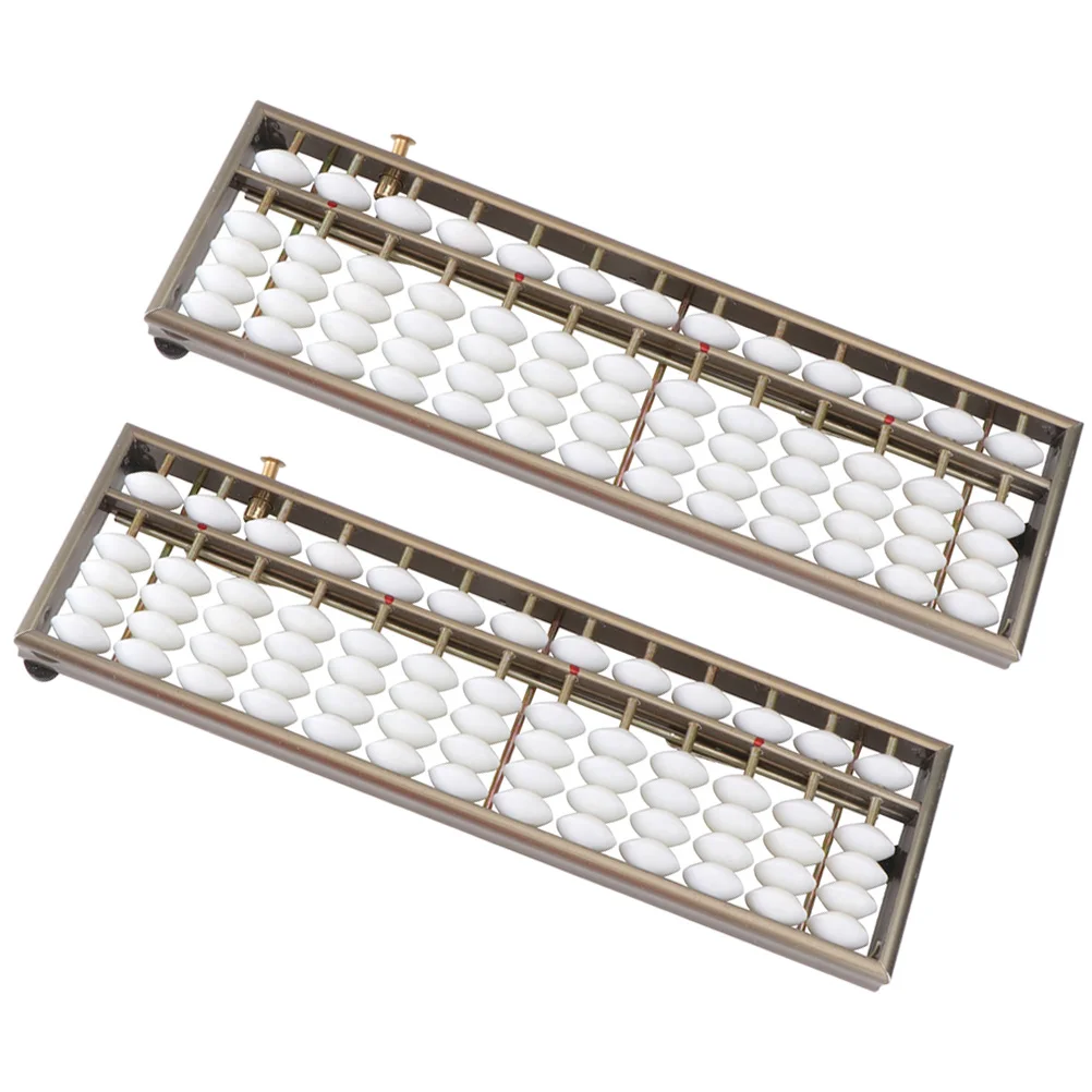 

2 Pcs Student Abacus Children Educational Toy Universal Math Leaning Chinese Aluminum Alloy Practical for Students Arithmetic