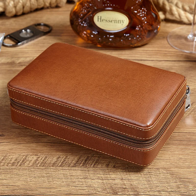 

Portable Cigar Box, Multi-Function Cigarette, Tobacco Moisturizing Suit, Humidor Case, Leather Case, Tool Accessories, Gift