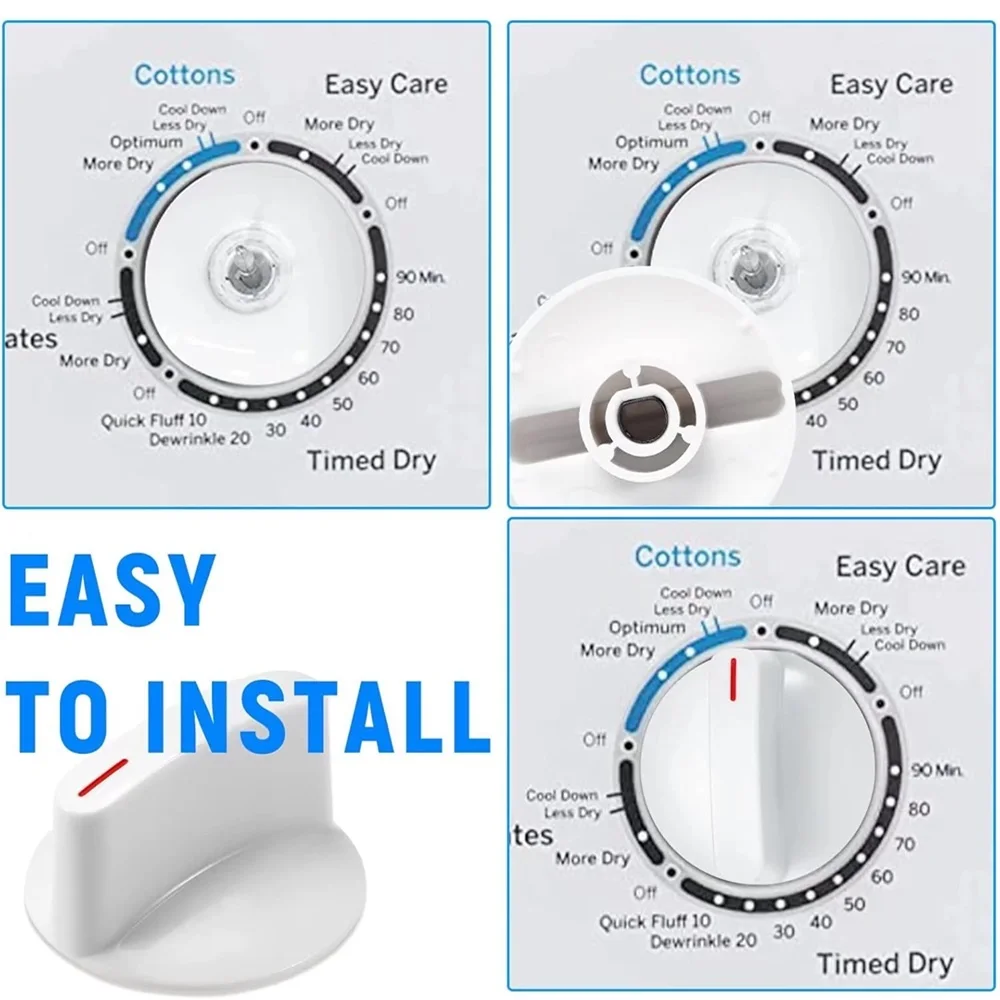 2 PACK WH1X2721 Dryer Knob Compatible with Hotpoint GE Dryer Machine Parts AP2044893 123C7931 EA271094 PS271094