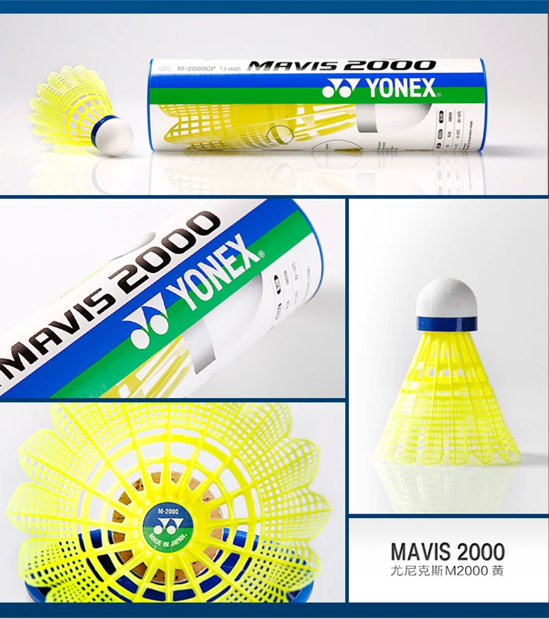 Description Picture 3 of item1Tube Original Mavis 250 300 600 2000 Badminton Nylon Ball Tournament Shuttle Badminton Training Shuttlecock