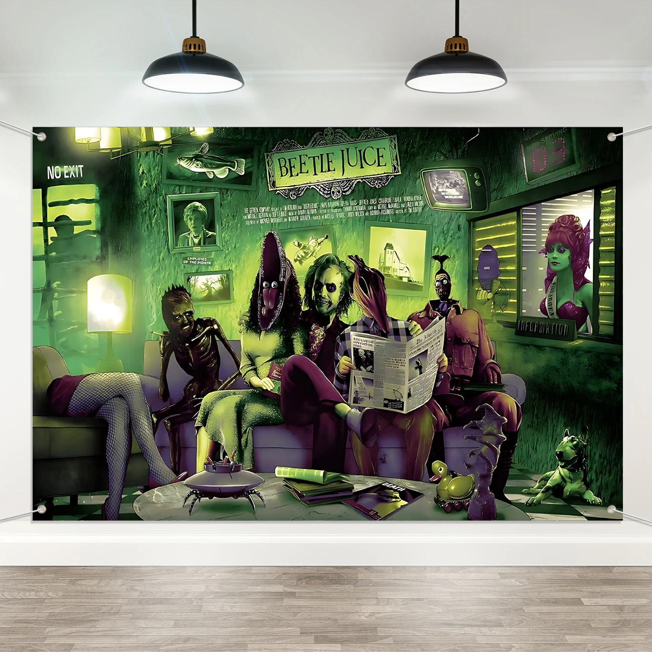 Telón De Fondo Welcome To The Other Side 150x100cm - Decoración Halloween, Fiesta Terror, Fondo Fotos Terrorífico