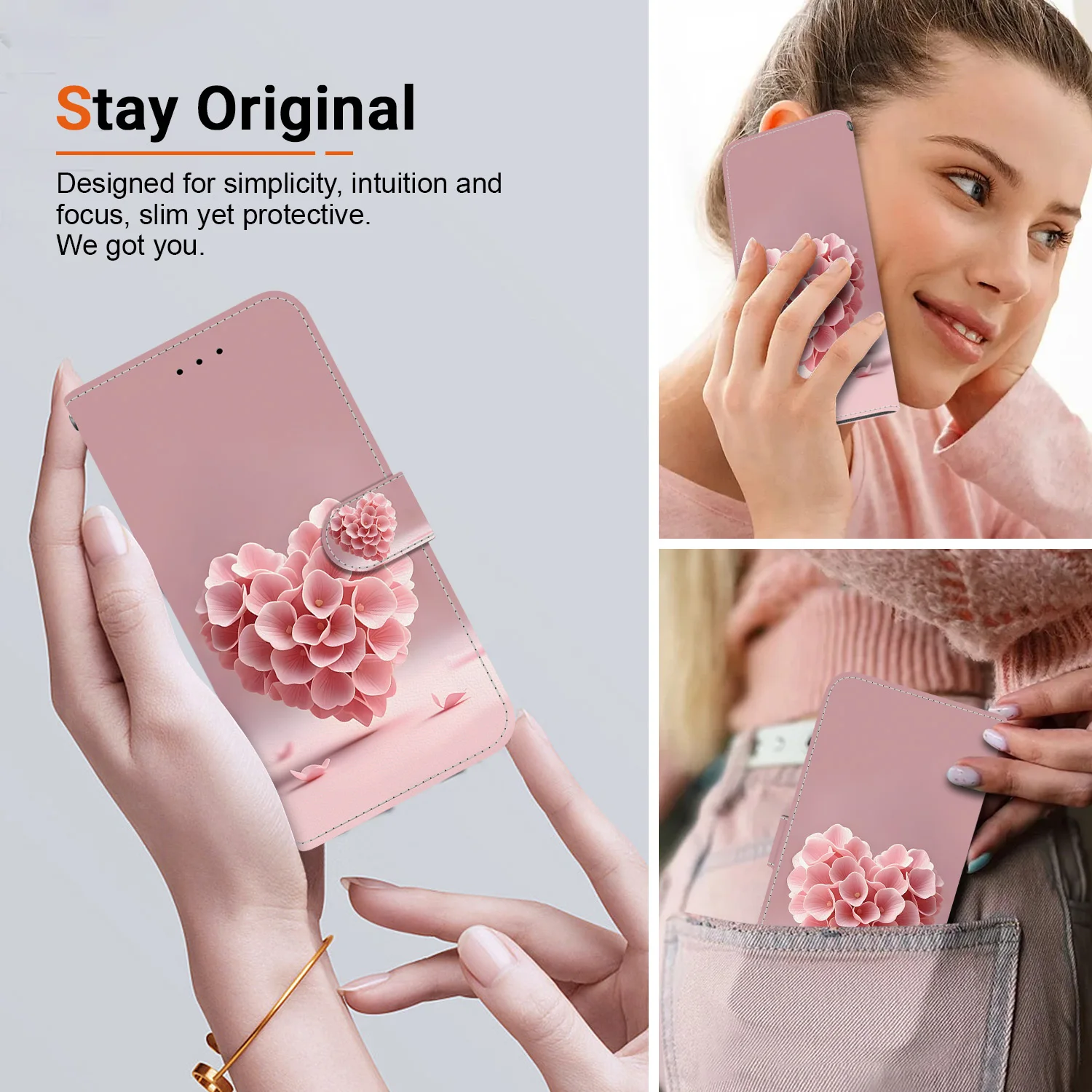 Magnetic Leather Wallet with Card Slot - Stylish and Secure Wallet Cover