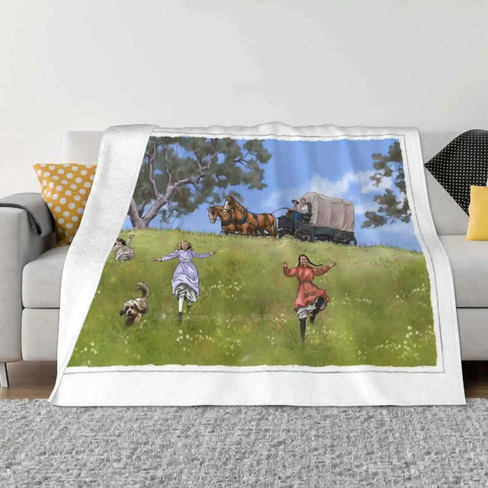

Prairie Family Soft Warm Throw Blanket Family Tv Series Shows Landon Arngrim Laura Ingalls Titles Wagon Little House On The