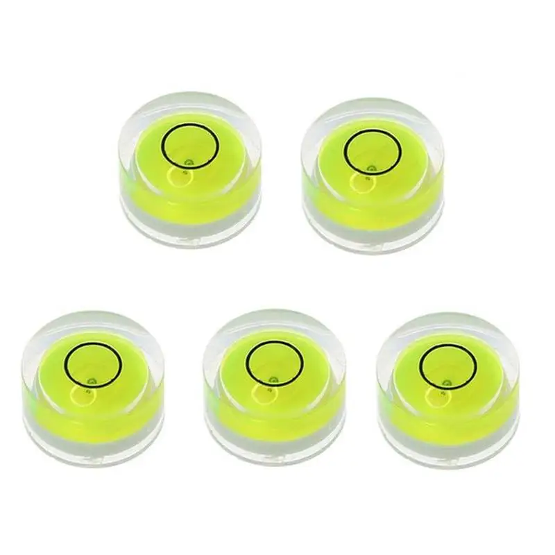5Pcs Round Cylindrical Bubble Level Mini Spirit Level Bullseye Measurement Instrument Portable Measuring Tools