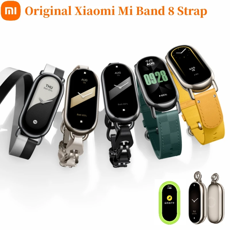 Correa Original para Xiaomi Mi Band 8, cadena de cuero tejido TPU, pulsera  colgante, cápsula deportiva reemplazable, accesorio - AliExpress