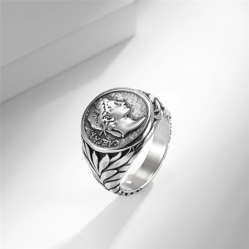 Anillo de acero inoxidable para hombre y mujer, joyería fina de