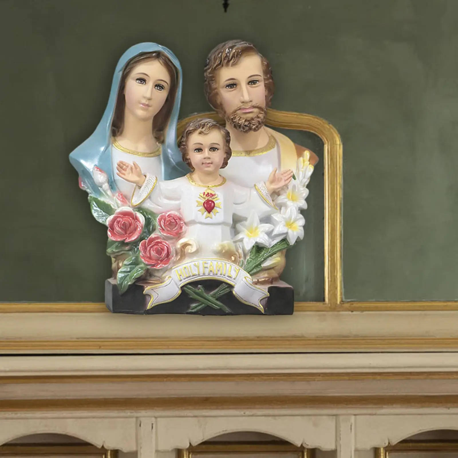 

Holy Family Statue Crafts Decor Statue Catholic Sculpture Jesus Statues for Living Room Cabinets Home Table Religious Gifts
