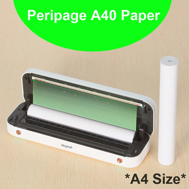 Papel térmico A4 Compatible con impresora térmica PeriPage A40, secado  rápido, perfecto para impresión de páginas web de notas de recibo de imagen  - AliExpress