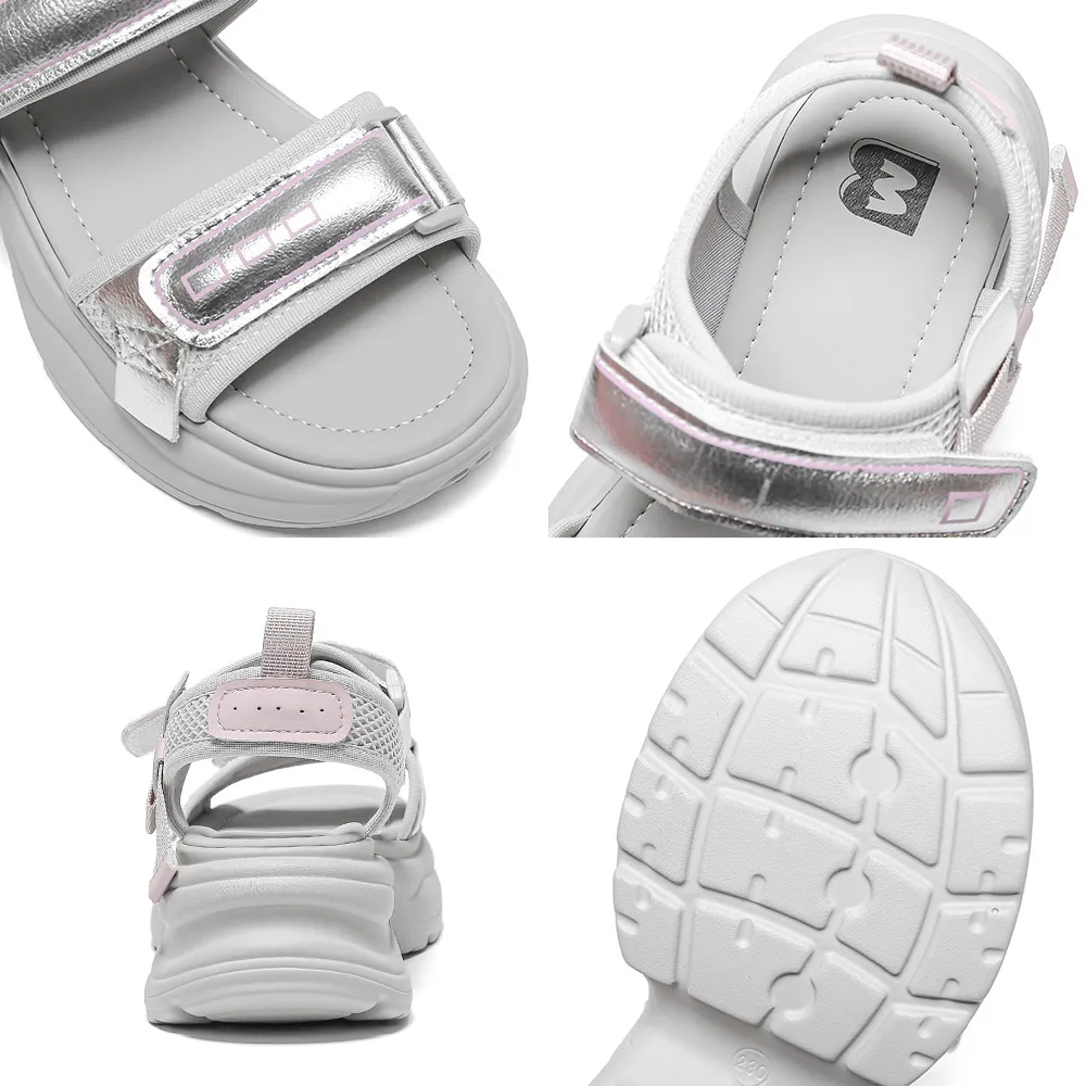 SOMILISS Women Chunky Platform Sandals Microfiber Leather Fabric Outdoor Beach Summer Fashion Causal Sandals