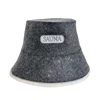 Wool felt sauna bucket hat for Russian Banya sauna hat gray for men and women 1
