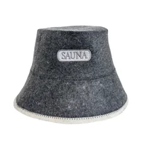 Wool felt sauna bucket hat for Russian Banya sauna hat gray for men and women 1