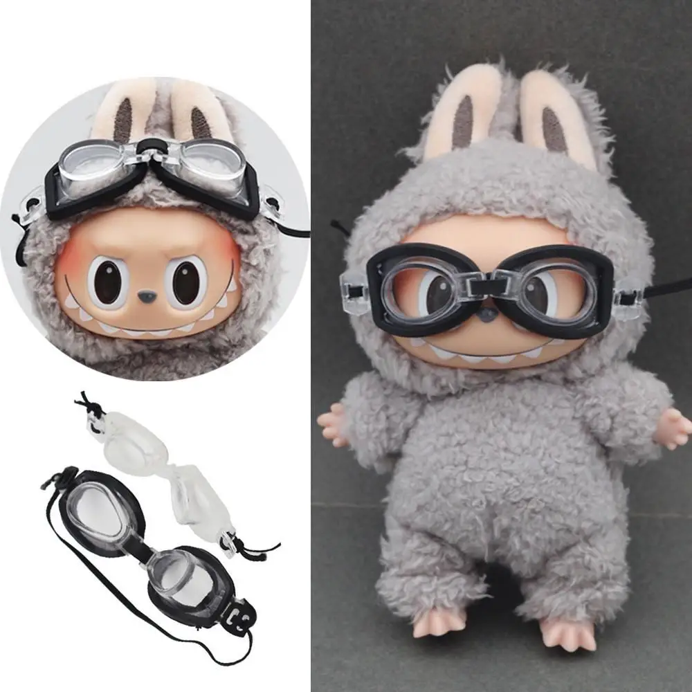 Doll Elastic Band Swimming goggles for 8 CM Doll Swimming goggles Entertainment Submarine Mirror(only glasses ) for Labubu doll 2