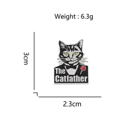 The Catfather Enamel Pin - Humorous Gangster Lapel Brooch for Movie Parody and Pet Lovers (DI5121207LYF - B)