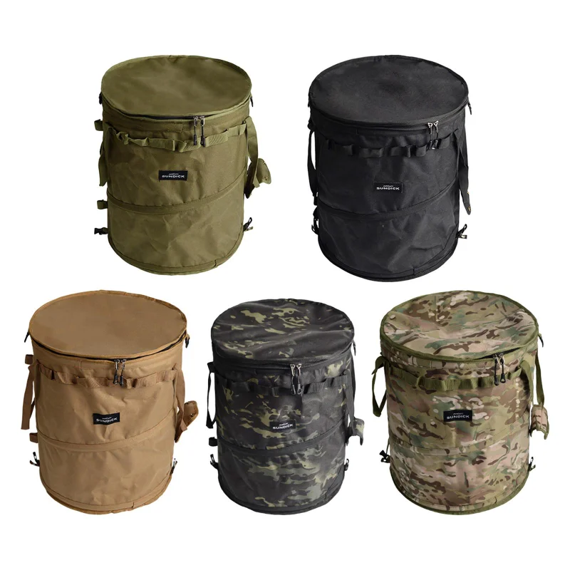 

Camping Trash Can Foldable Dirty Clothes Basket Portable Reusable foldable Garden Yard Trash Bag storage for Garden Picnic