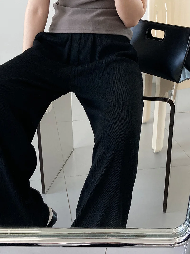 low rise jeans SuperAen 2022 Spring Solid Slim High Waist Drape Straight Casual Wide Leg Pants Women black cargo pants