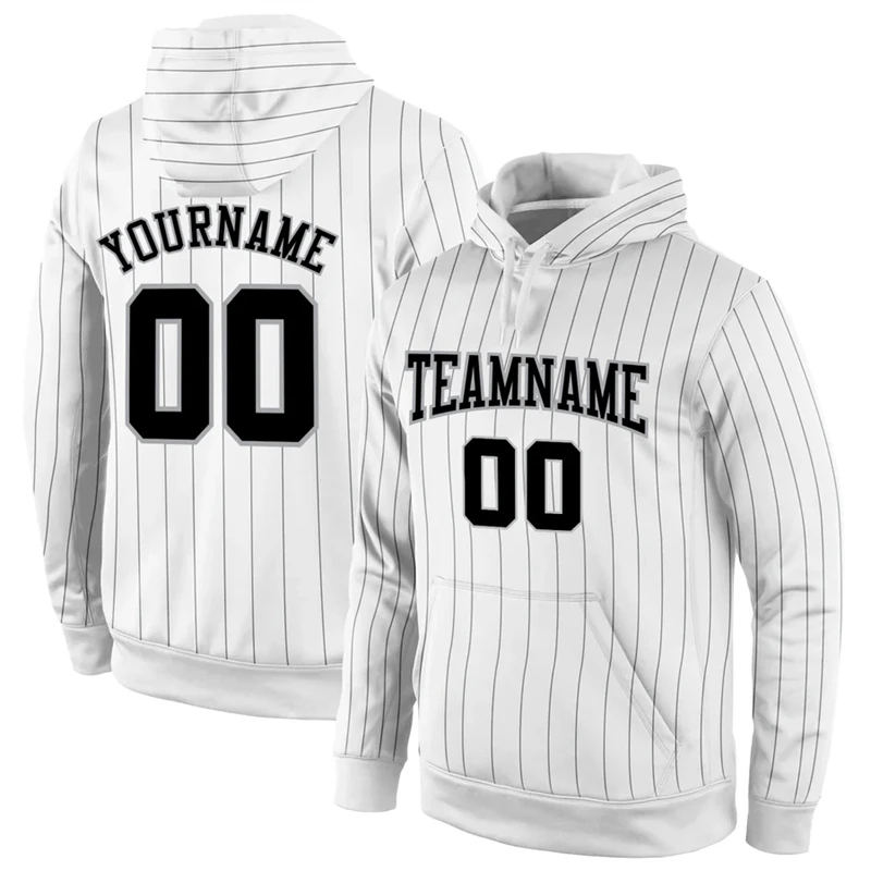 Custom Name Number Pinstripe Hoodies Fashion Simple Mens 3D Printed Hooded Sweatshirt Loose Team Uniforms Tracksuit DIY Pullover 4