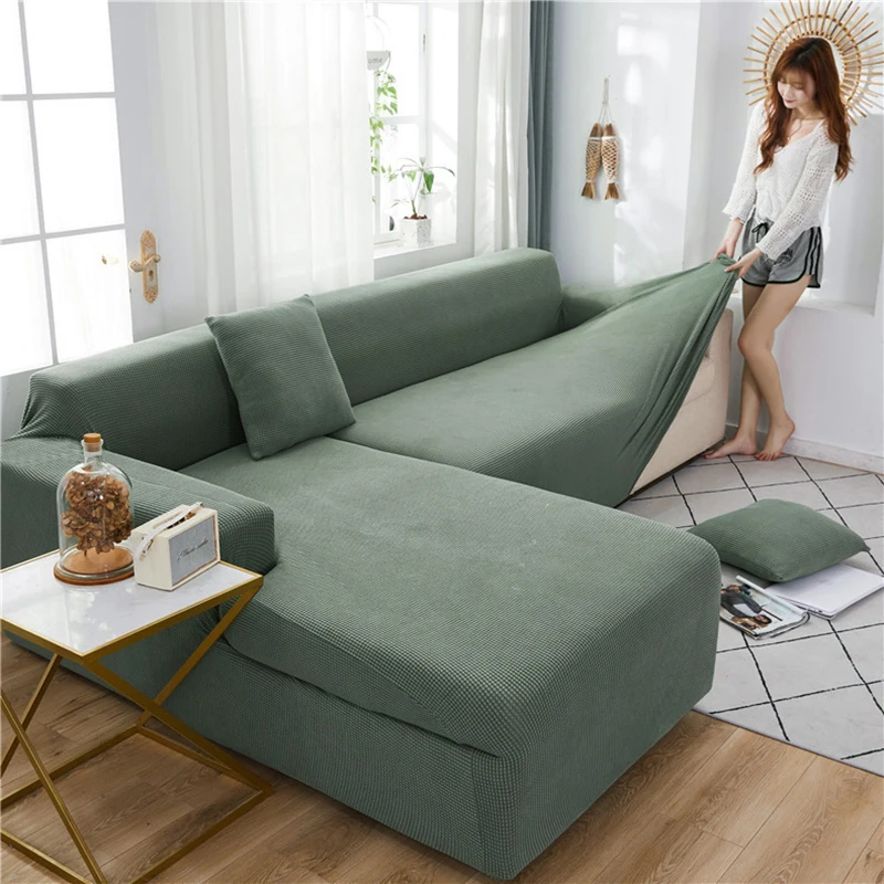Polar Fleece Sofa Covers For Living Room Armchair Cover Plaid L Shape Corner Sofas Cover Couch Slipcover For Home 1/2/3/4 Seat 6