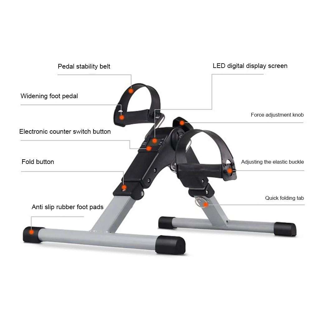 Stepper Exercise Machine Folding Stepper Pedal Exercise Bike LCD Display Home Adjustable Resistance Fitness Equipment