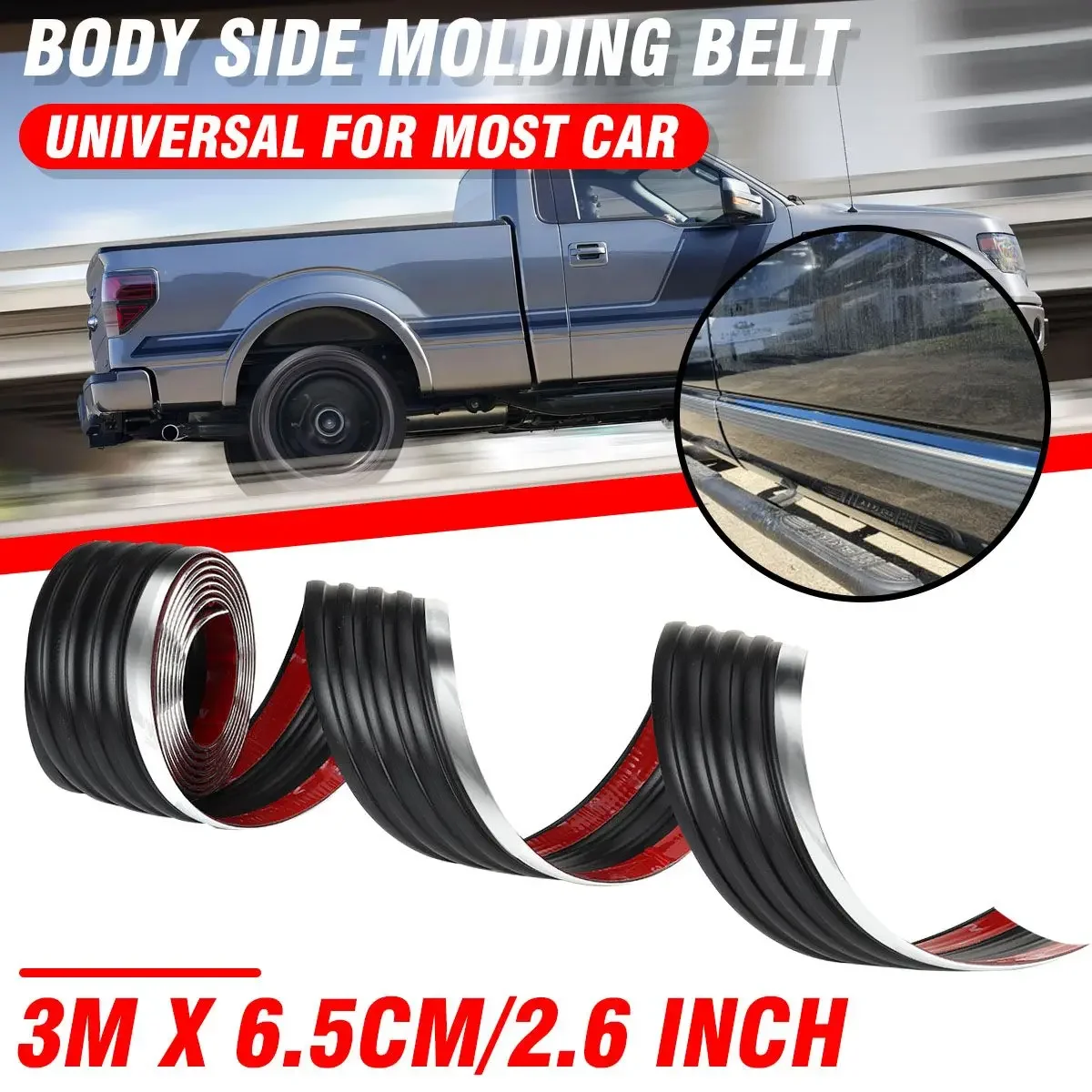 

3M Trim Molding Car Door Side Tailgate Decorate Protect Strip Window Mirror Bumper Anti Collision DIY Decor Strip Pickup Truck