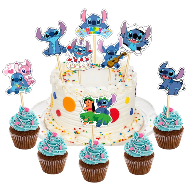 Disney Lilo &Stitch Cake Topper Girls Cartoon Happy Birthday Cake Decor  Party Supplies for Kids Birthday Baby Shower Decoration - AliExpress