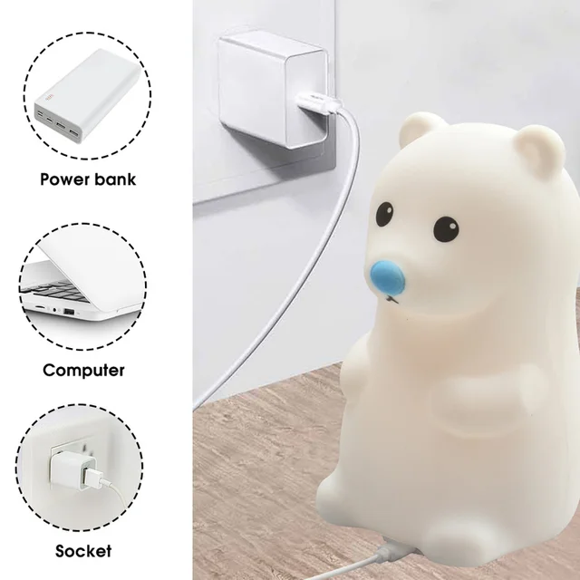 Lampe ours led en Silicone avec capteur tactile – Image 6