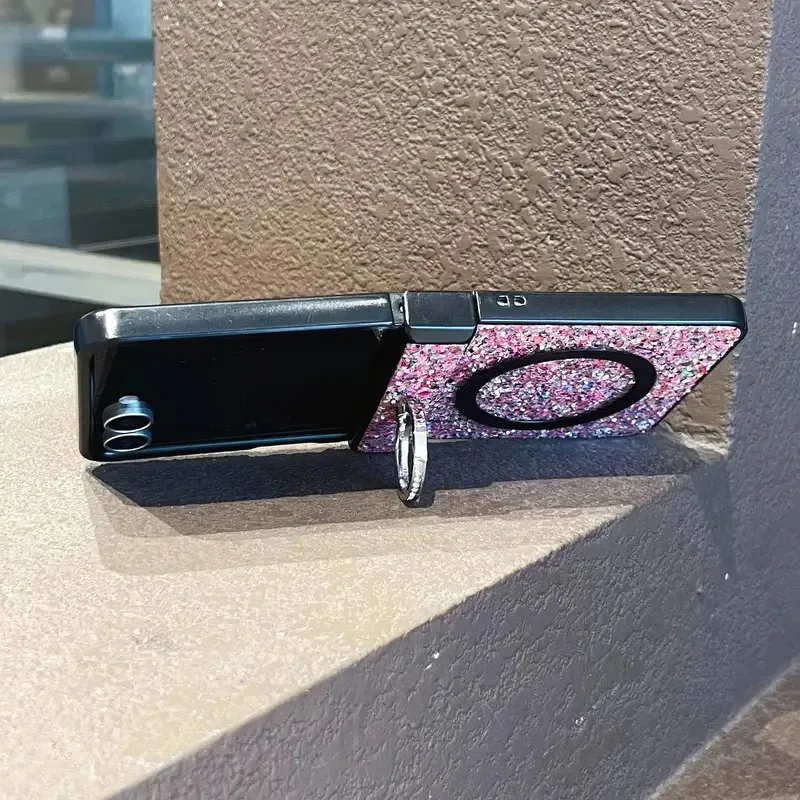 Shining Glitter Magnetic Ring Fold Bracket Case
