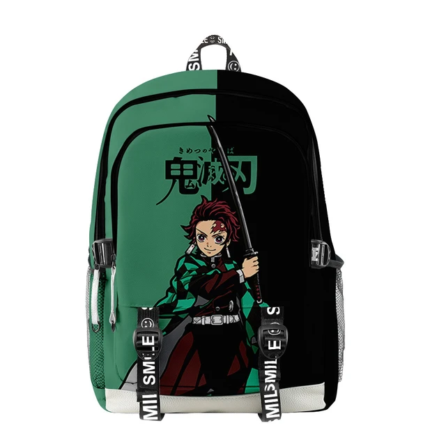 3Pcs/Set Anime Laptop Schoolbag Slant Demon Slayer Backpack Creative Super  Anime 3D Printed+Shoulder Bags with Pencil Case Back to School Gifts 