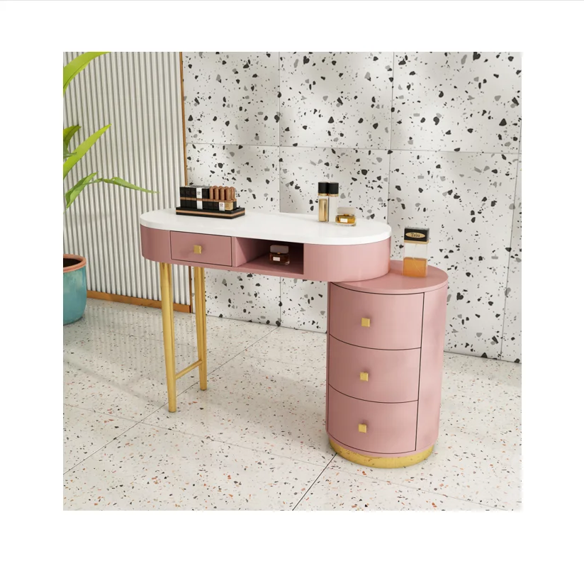 

wholesale modern pink nail salon furniture manicure table luxury nail tables for beauty salon