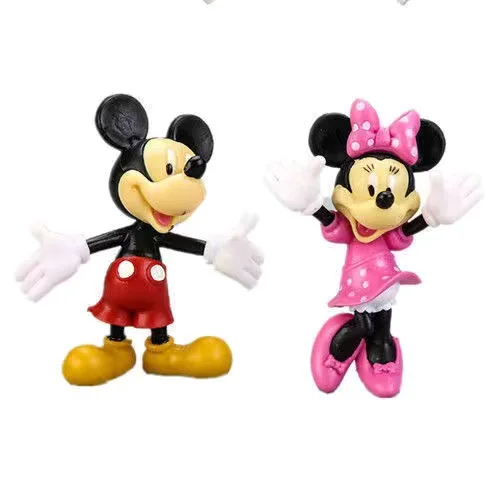 New Disney Cartoon Minnie Mickey Mouse Figures Toys Set Goofy Wedding Cake Decoration Action Wedding Gift
