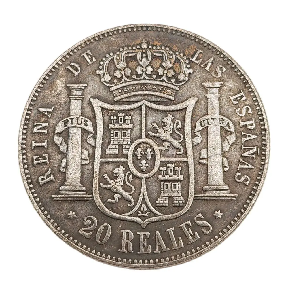 Collezione 20 Reales Reina De Las Espanas Decorazione Della Casa Craft Souvenir Ornamento Da Tavolo 1859 Moneta Commemorativa Brasiliana