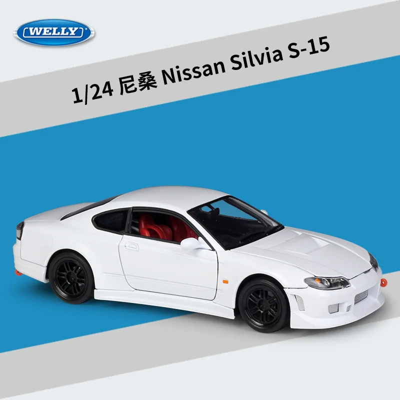 

WELLY 1:24 Nissan Silvia S-15 Cars Models Diecast Simulation Alloy Toys Model Car Hobbies Collectible Decoration Kids Toy Gift
