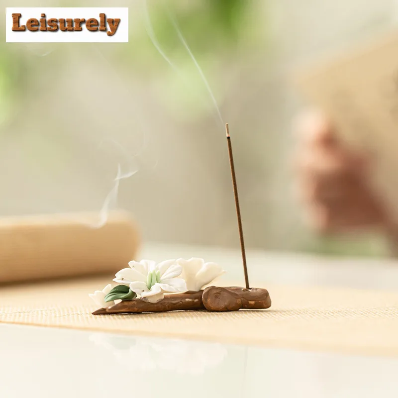 Apple Flower Fragrance Plug In Home Creative Ceramic Thread Sandalwood Incense Burner Living Room Tea Table Teahouse Ornament